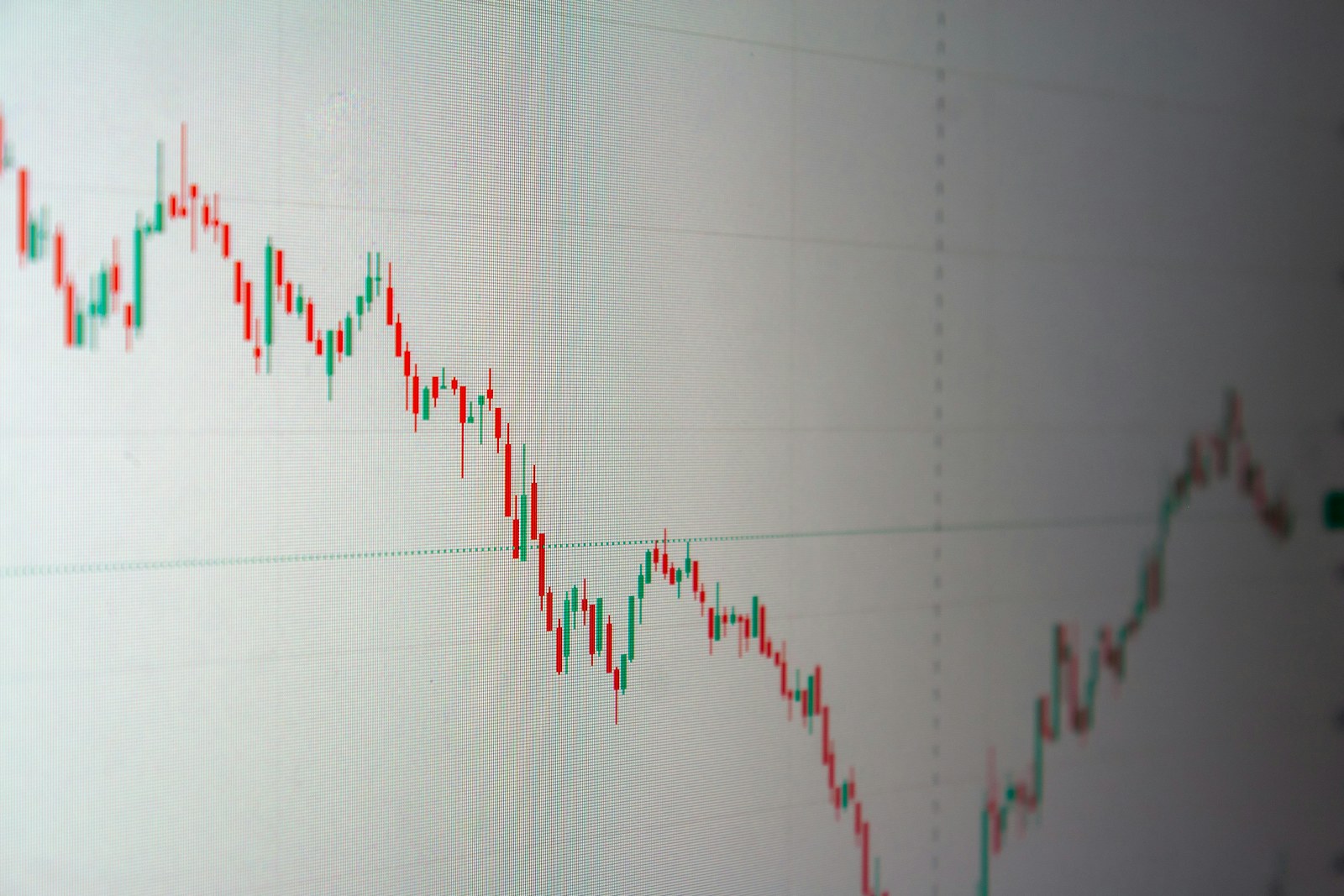 Stock market chart shows a downward trend