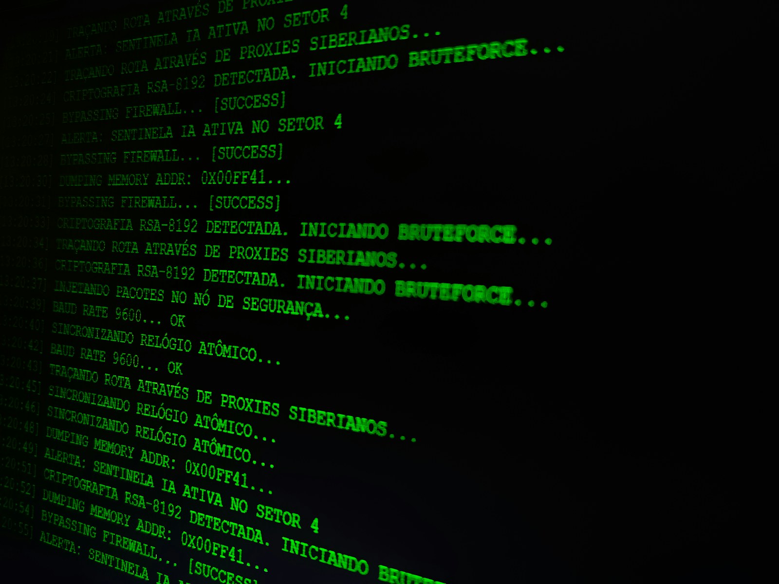 Green text displaying code on a dark computer screen
