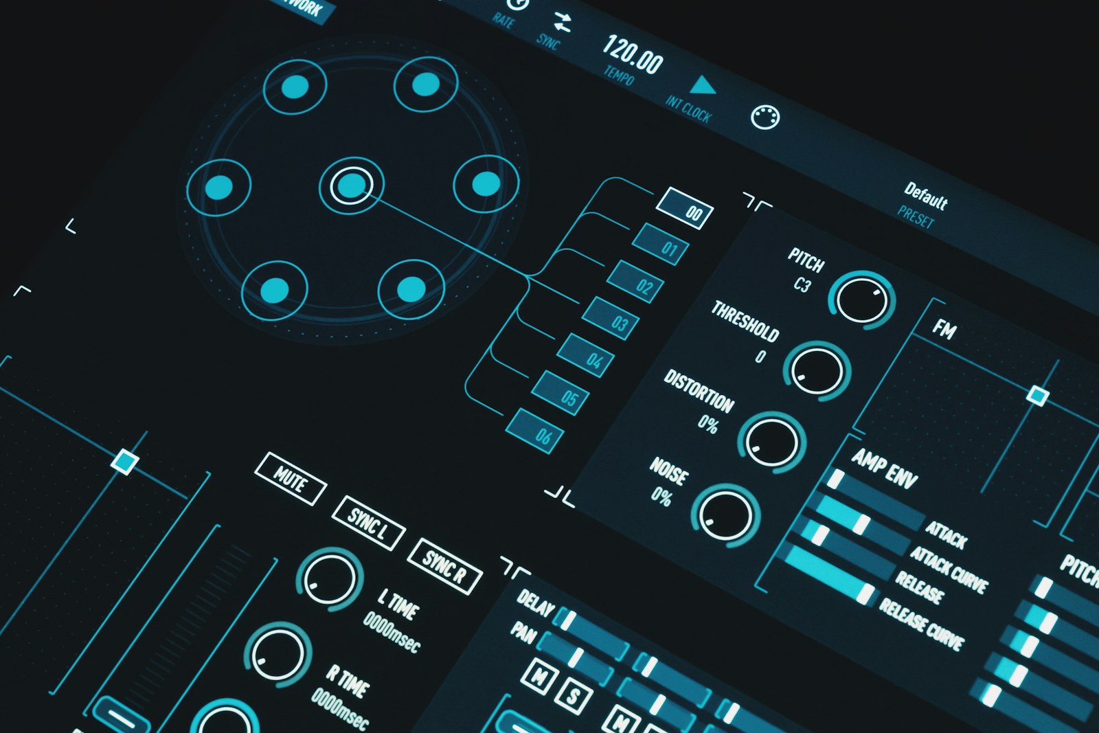 A close up of a control panel on a black background