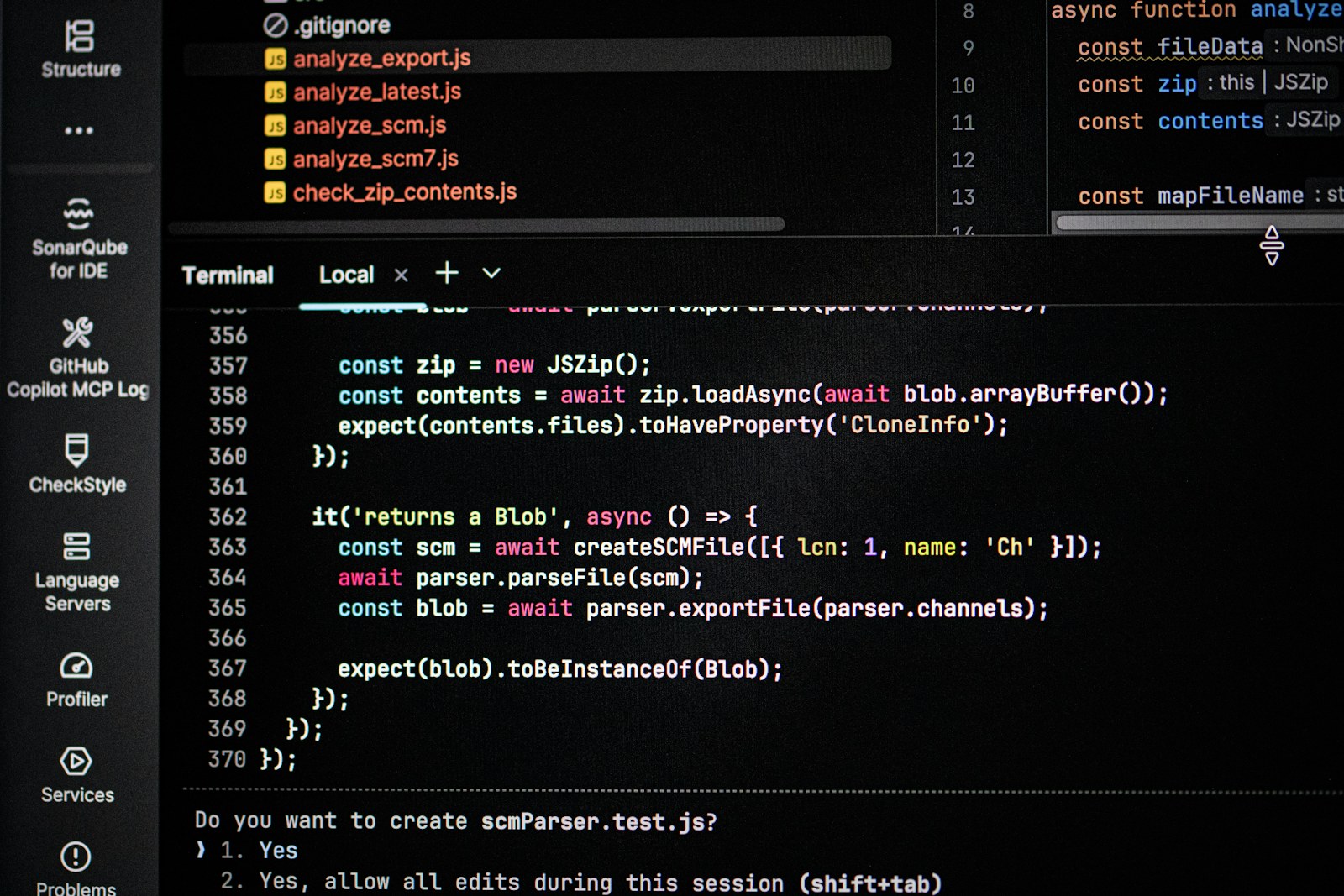 Computer screen displaying code and terminal output