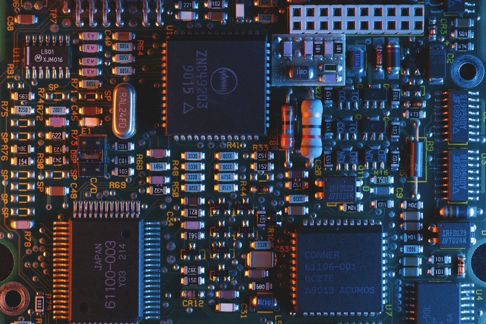 blue circuit board