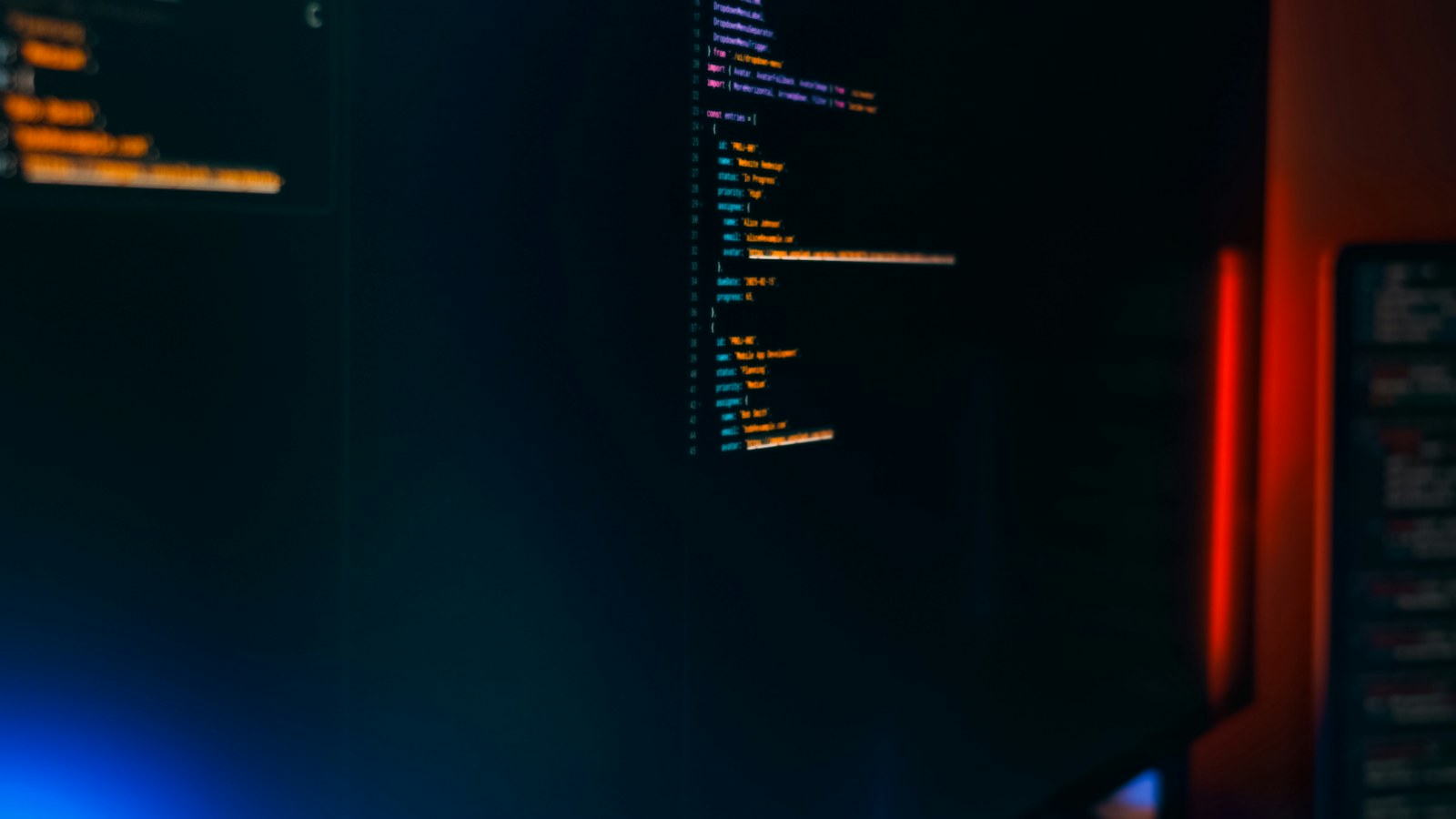 Computer screen displaying lines of code